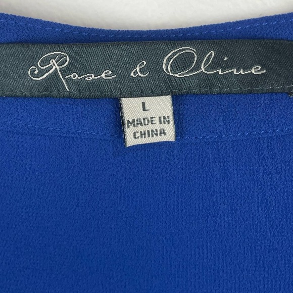 Rose&Olive Royal Drape Front Roll Tab Blouse size Large - Picture 7 of 10